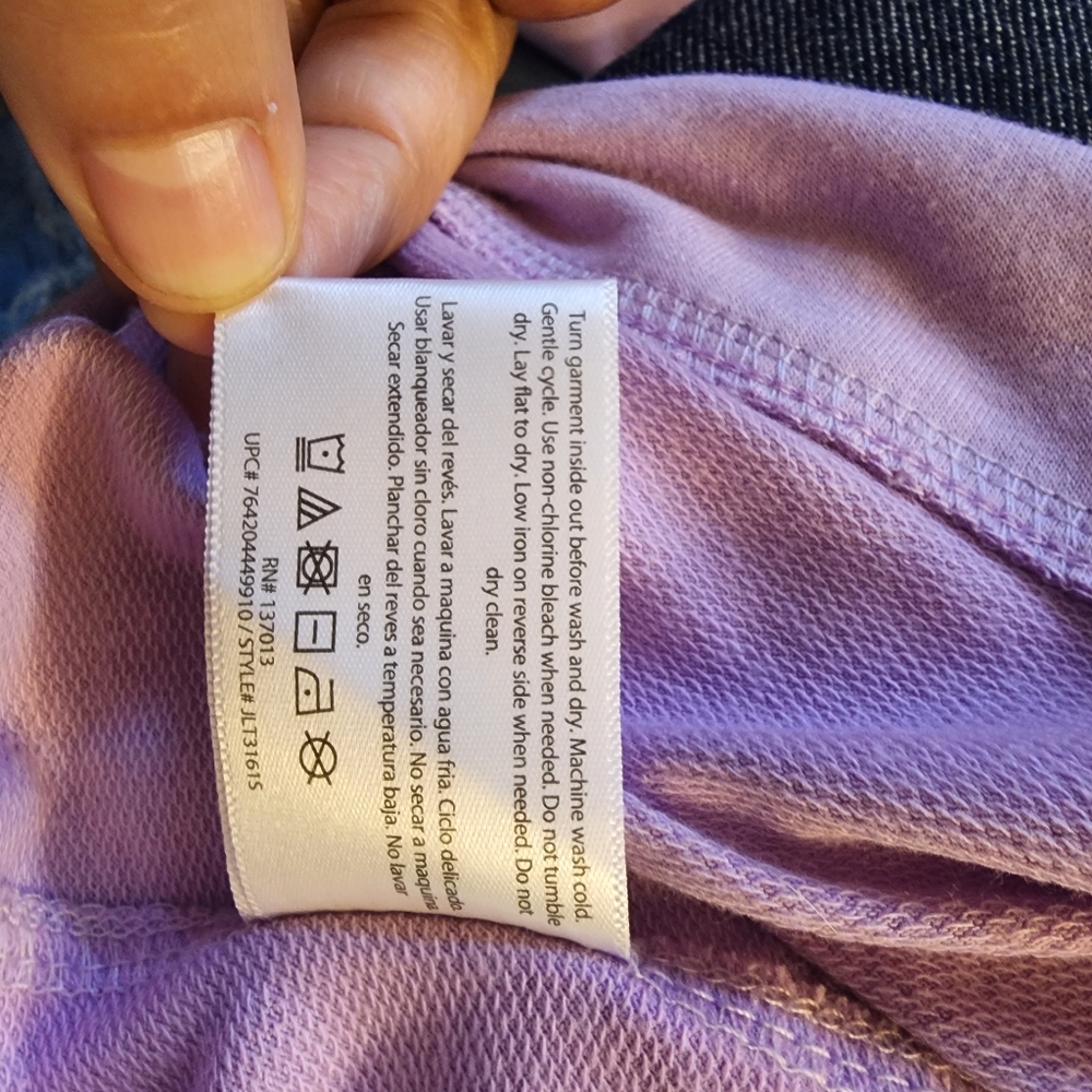Isaac Mizrahi Lavender "Fabulous" Crewneck Sweatshirt - Picture 9 of 10